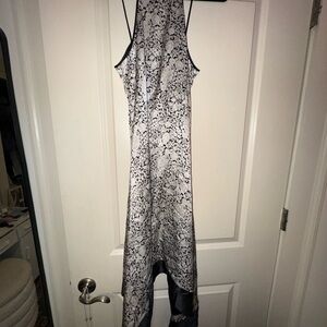 Cinq á sept black and white silk dress